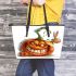 pumpkin grinchy smile and cartoon mother 3D Leather Tote Bag