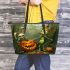 pumpkin grinchy smile and skeleton king 3D Leather Tote Bag