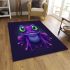 Purple frog with bright green eyes area rugs carpet