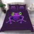 Purple frog with bright green eyes bedding set