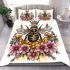 Queen bee sitting on top of honeycomb 26 bedding set