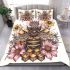 Queen bee sitting on top of honeycomb 27 bedding set