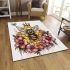 Queen bee sitting on top of honeycomb area rugs carpet