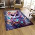 Rainbow owl and butterflies area rugs carpet