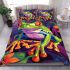 Red eyed tree frog at sunrise bedding set