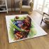 Red eyed tree frog on a branch area rugs carpet