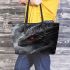 Red eyes dragon with dream cathcer leather tote bag