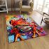 Red frog with big eyes colorful cartoon style graffiti area rugs carpet