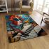 Red haired pianist with butterflies area rugs carpet