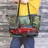 Red truck with dream catcher leather tote bag