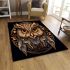 Regal art nouveau owl perched on branch area rugs carpet
