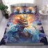 Regal cat overlooking the sunset bedding set