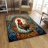 Rooster and celtic doorway illustration area rugs carpet