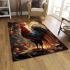 Rooster in a cozy interior illustration area rugs carpet