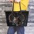 Scottish fold cats and dream catcher leather tote bag