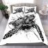 Sea turtle in black and white bedding set