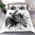 Sea turtle in black and white bedding set