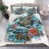 Sea turtle waves and flowers bedding set