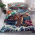 Sea turtle waves and flowers bedding set