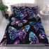 Seamless pattern with colorful neon butterflies bedding set