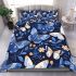 Seamless pattern with digital illustrations of blue butterflies bedding set
