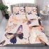 Seamless pattern with rose gold foil butterflies bedding set