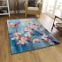 Serene butterfly on cherry blossom branch1 area rugs carpet