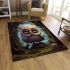 Serene owl in green forest area rugs carpet