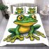 Simple cute clip art of a frog bedding set