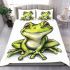 Simple cute clip art of a frog bedding set