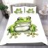 Simple cute clip art of frog bedding set