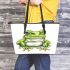 Simple cute clip art of frog leaather tote bag