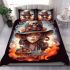 Skull cityscape contrast bedding set