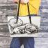 Sleepy dogs with jerwely and dream catcher leather tote bag