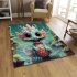 Smiling dragon in mystical waters area rugs carpet