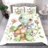 Smiling happy cute baby turtle holding flowers bedding set