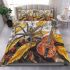 Spider and music notes and electric guitar with yellow bedding set