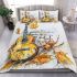 Spider and music notes and electric guitar with yellow bedding set