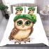 St patricks day cute baby owl with beret bedding set