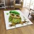 St patricks day cute baby owl with beret area rugs carpet
