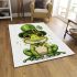 St patrick's day cute cartoon frog wearing leprechaun hat area rugs carpet