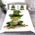 St patrick's day cute frog wearing hat bedding set