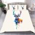Stag design in the style of white background bedding set