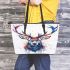 Stag head colorful ink painting leather totee bag