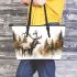 Stag in the forest leather totee bag