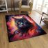 Starry-eyed cat in celestial embrace area rugs carpet