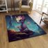 Starry eyed creature by water area rugs carpet