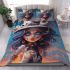 Sunset artist with bubbles bedding set