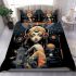 Surreal bird woman in mysterious room bedding set