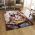 Tea party owls area rugs carpet